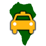 Icono del logotipo de taxi en la palma, servicio de taxi hacia Marcos y Cordero