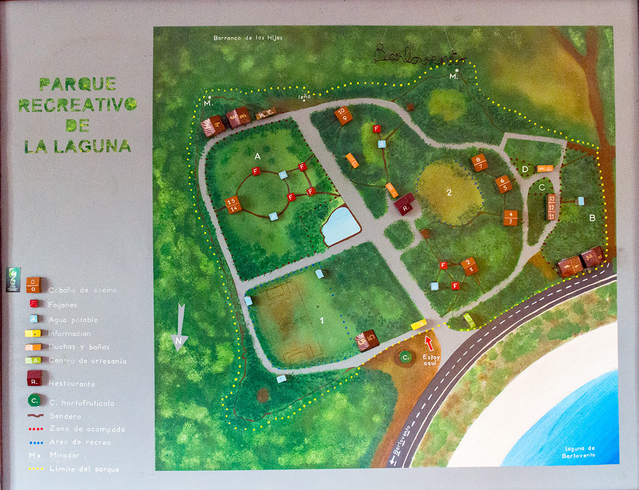 Mapa Camping Recreativo La Laguna de Barlovento